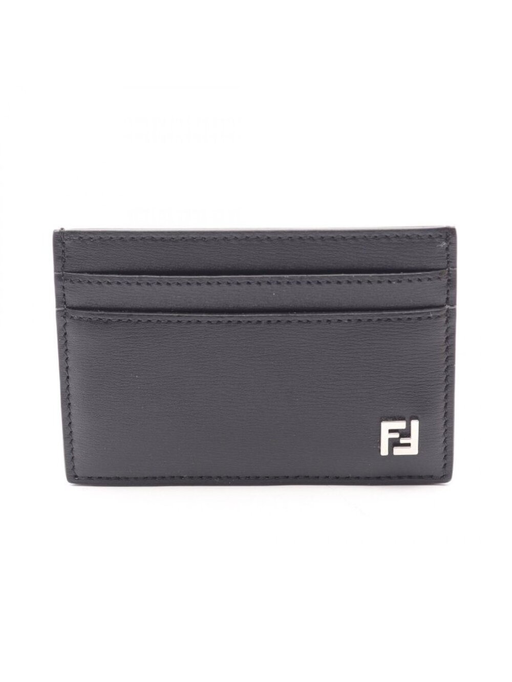 Fendi Card Case FF Squared Black Leather
